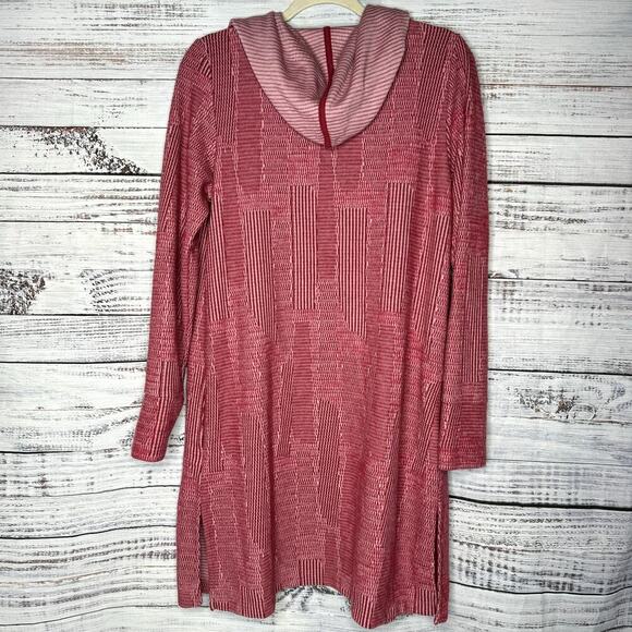 Soft Surroundings Pink Hooded Open Front Long Lone Cardigan Sweater Sm - Picture 4 of 4